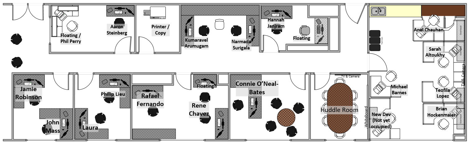 Floorplan designed for our Sphere team shared space