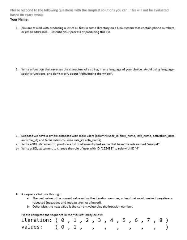 Quiz created to test for basic software engineering proficiency
